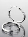 Elegantní kruhové náušnice z leštěné chirurgické oceli stříbrné barvy, Ø 3,5 cm