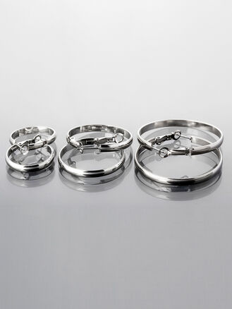 Sada náušnic z leštěné chirurgické oceli, kroužky, různé velikosti, zlatá a stříbrná barva