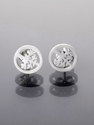 Šest párů náušnic z leštěné chirurgické oceli ve dvou barvách kovu