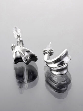 Trendy náušnice z leštěné chirurgické oceli, stříbrná barva 