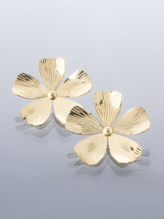 Nápadné náušnice z leštěné chirurgické oceli ve tvaru květu, zlatá nebo stříbrná barva 