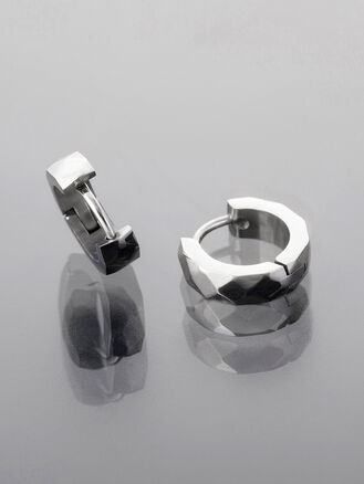 Kruhové náušnice z leštěné chirurgické oceli, Ø 1,4 cm