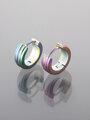 Duhové kruhové náušnice z leštěné chirurgické oceli, Ø 1,2 cm