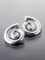 Trendy náušnice z leštěné chirurgické oceli, spirála 