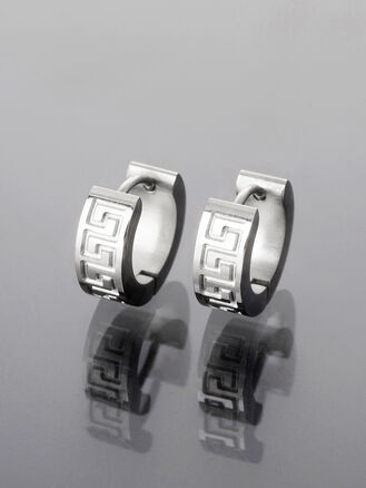 Elegantní kruhové náušnice z leštěné chirurgické oceli stříbrné barvy, Ø 1,2 cm