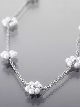 Romantický náhrdelník s perličkami , chirurgická ocel 