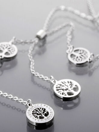 Romantický náhrdelník se stromy života, chirurgická ocel 