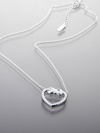 Elegantní náhrdelník ve tvaru srdce s krystalem z chirurgické oceli pro ženy a dívky