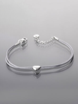 Provázkový náramek s detaily z chirurgické oceli, stříbrná barva kovu