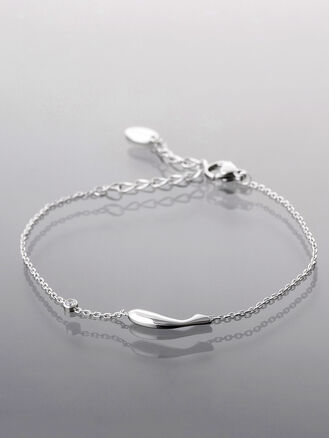 Jemný řetízkový náramek z chirurgické oceli s kroužkem s kapkou