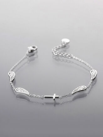 Jemný řetízkový náramek z chirurgické oceli s křížkem