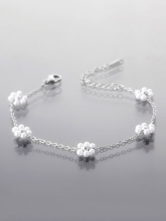 Romantický řetízkový náramek z chirurgické oceli se zářivými krystalky