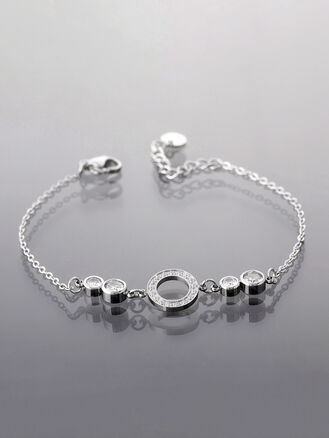 Řetízkový náramek z chirurgické oceli, zdobený kroužky