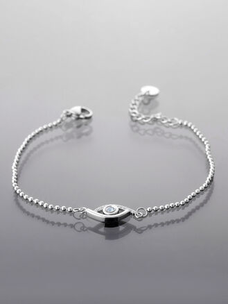 Řetízkový náramek z chirurgické oceli s přívěskem ve tvaru oka