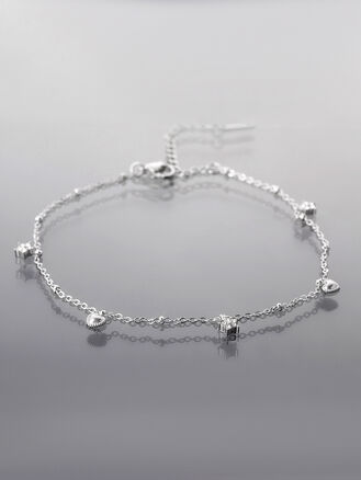 Elegantní stříbrný řetízek na nohu s hvězdou z chirurgické oceli pro dívky a ženy