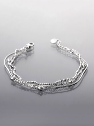 Elegantní stříbrný náramek z chirurgické oceli s krystalem pro ženy a dívky