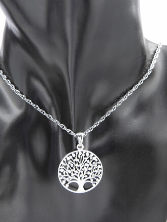 Přívěsek strom života z chirurgické oceli, stříbrná barva kovu