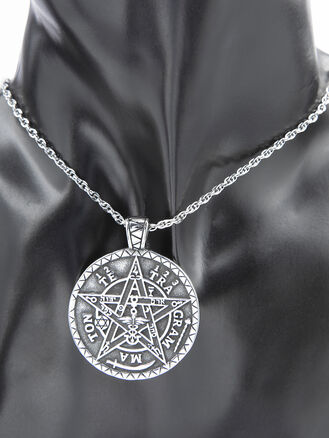 Přívěsek tetragrammaton z leštěné chirurgické oceli, stříbrná barva kovu