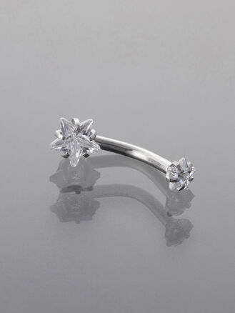 Piercing do pupíku z chirurgické oceli, zlatá a stříbrná barva kovu