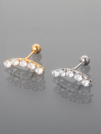 Piercing do helixu z leštěné chirurgické oceli , dvě barvy kovu