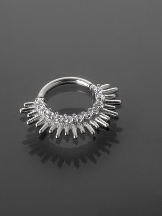 Helix piercing do ucha chirurgická ocel, s krystalky