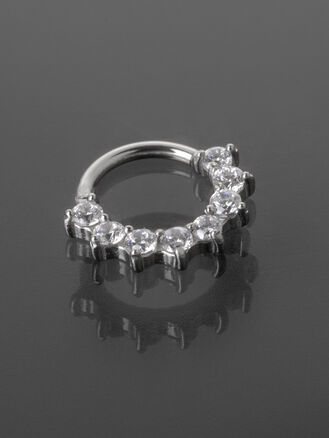Helix piercing do ucha chirurgická ocel, s drobnými krystalky
