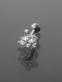  Piercing do brady, ucha nebo rtu, labuť s krystalky, chirurgická ocel, stříbrná barva