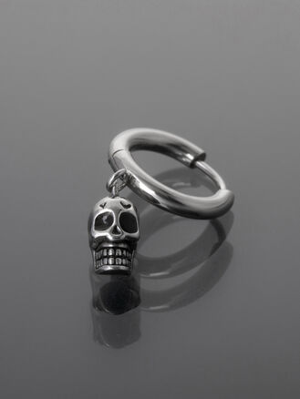 Helix piercing do ucha chirurgická ocel, s lebkou