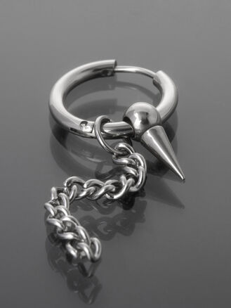 Helix piercing do ucha chirurgická ocel, s hrotem a řetízkem