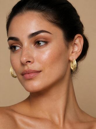 Nápadné kruhové náušnice z chirurgické oceli, stříbrná nebo zlatá barva kovu