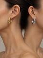 Nápadné kruhové náušnice z chirurgické oceli, stříbrná nebo zlatá barva kovu