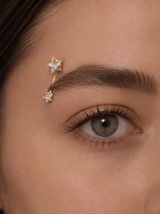 Piercing do pupíku z chirurgické oceli, zlatá a stříbrná barva kovu
